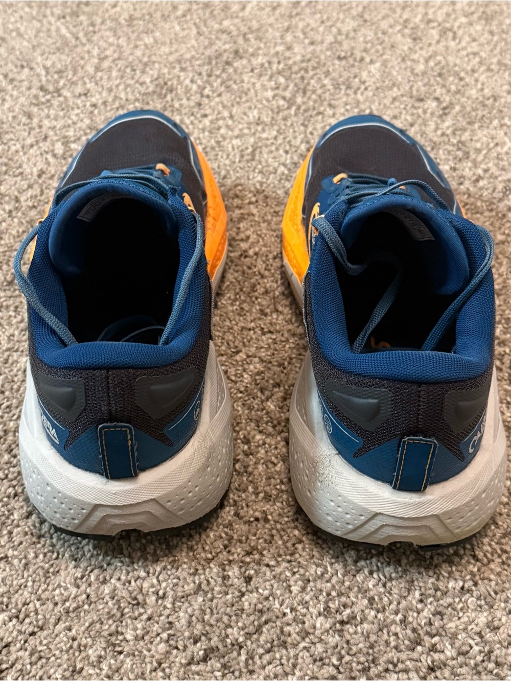 Brooks Caldera 7 Men's Navy and Orange Trail Running Shoes - Picture 4 of 6